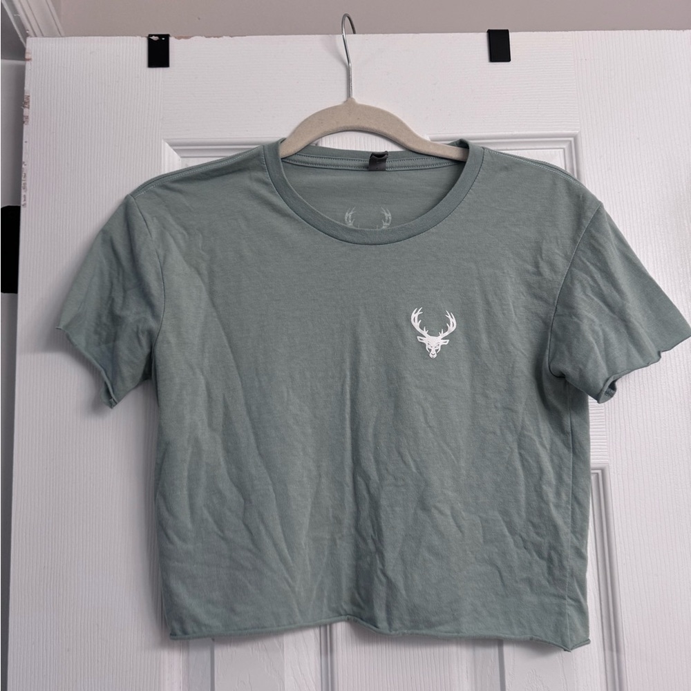 Bucked Up - Sage Green Cropped Tee